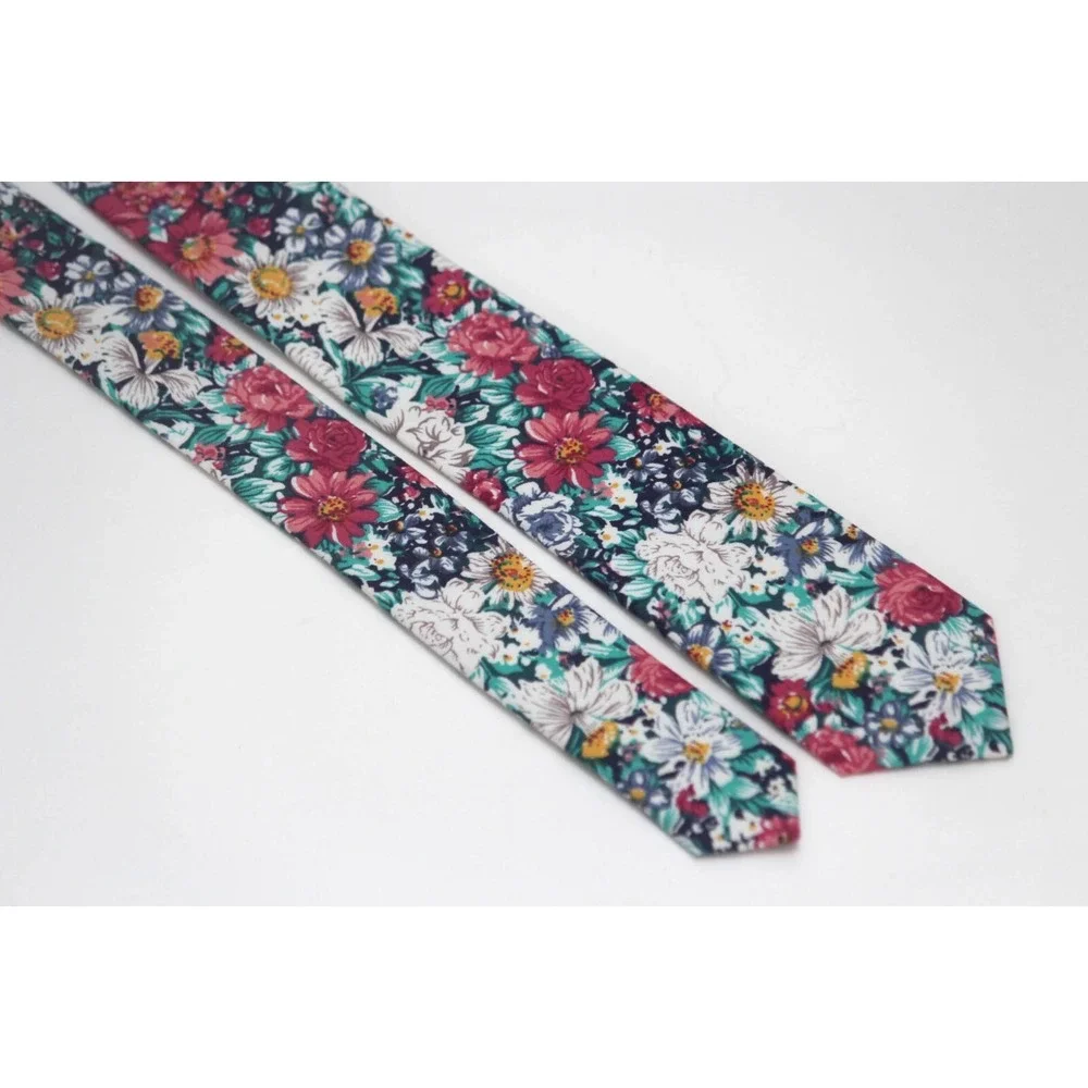 Floral cotton Men's Necktie Skinny 2 1/2W 58L‎